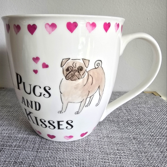 Milly Green Other - Milly Green Pug Dog Pink Hearts and Kisses Large Coffee Mug